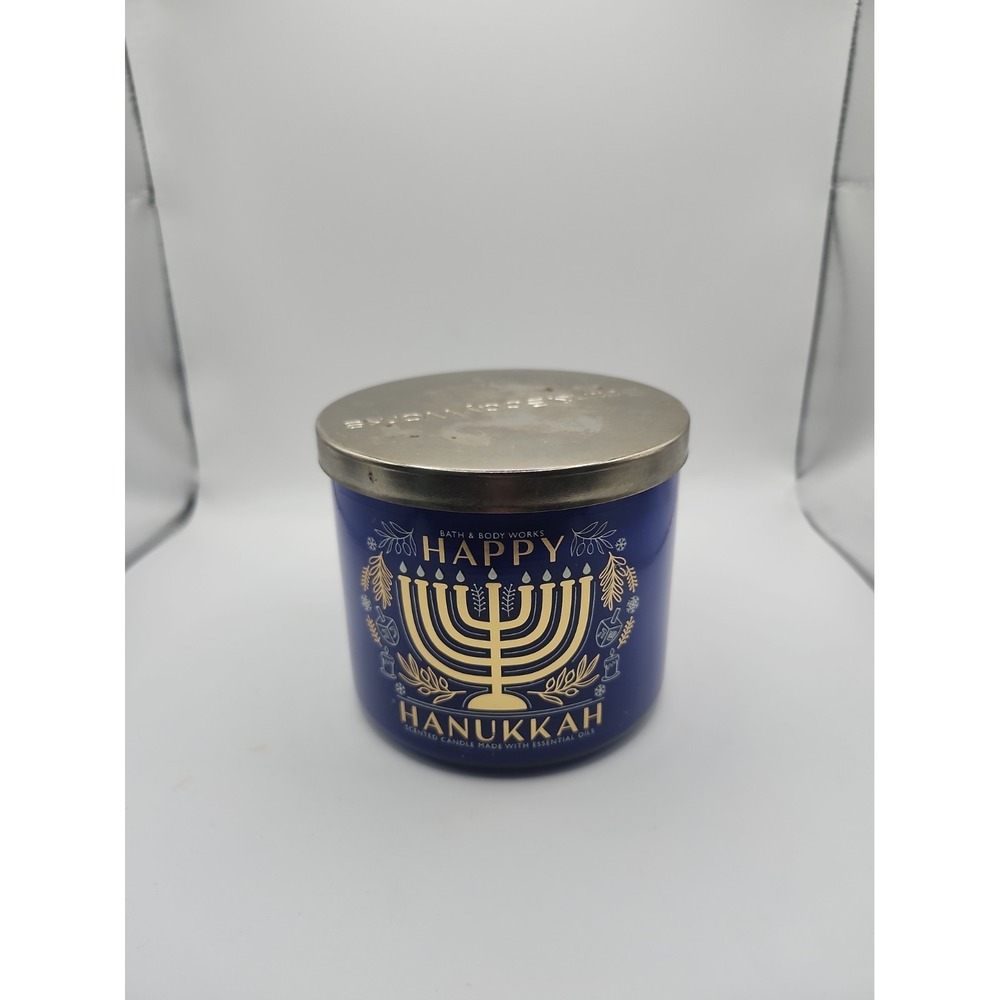 Bath & Body Works HAPPY HANUKKAH Large Scented 3 Wick Candle 14.5 oz